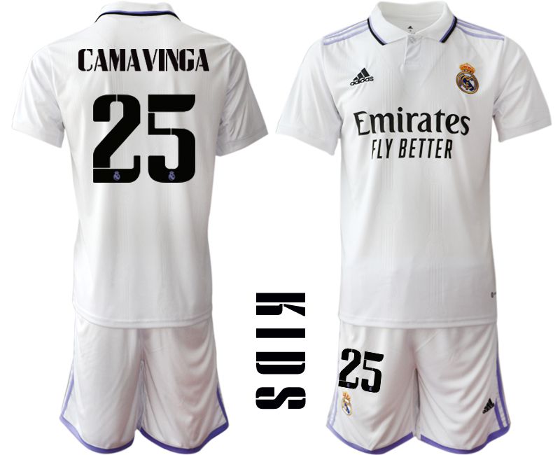 Youth 2022-2023 Club Real Madrid home white 25 Soccer Jersey